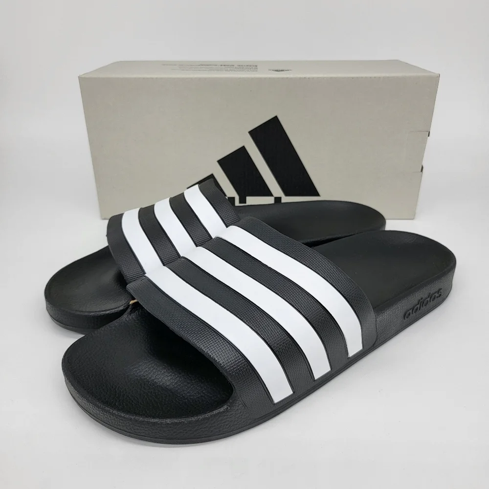 New Adidas Adilette Aqua Stripe Slides Men's Size 12